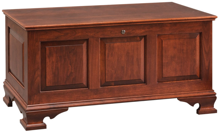 raised panel vintage chest in solid cherry wood
