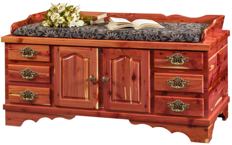cedar storage chest bench with imitation drawers