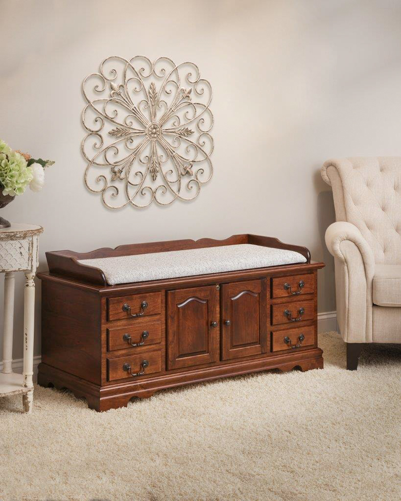 Storage Chest Bench Free Shipping Amish Handcrafted