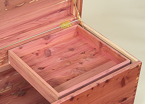 cedar sliding tray used in steamer trunk
