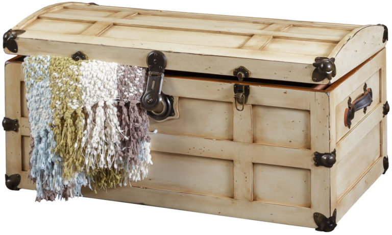 TL155 Capital Wooden Steamer Trunk Prop Rental - ACME Brooklyn