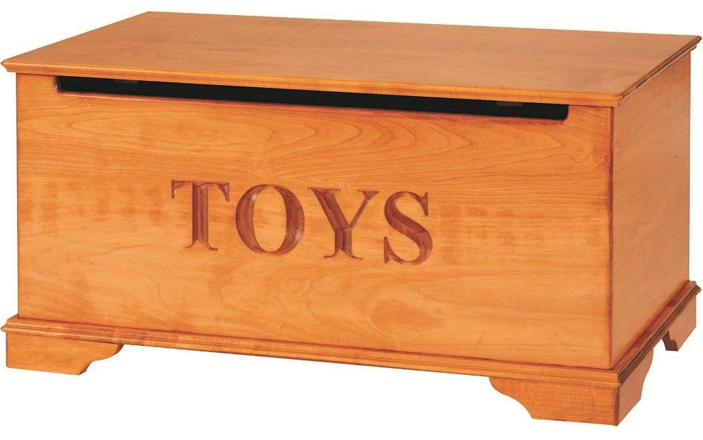 light wood toy chest