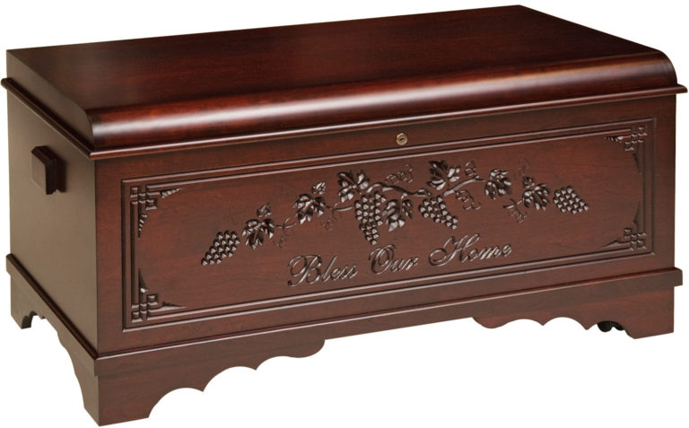 large harmony waterfall chest cherry wood and bing stain with chest front design